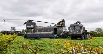 Chinook Helicopter Bromyard Field stays grounded after emergency landing near Bromyard