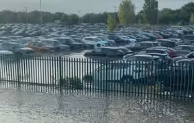 Hundreds of cars flooded at Heathrow after torrential rain hit London