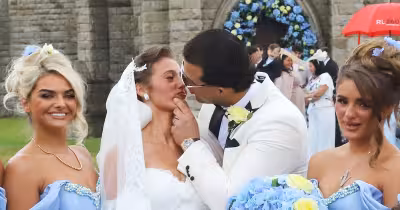 Tyson Fury looks on as daughter Venezuela marries Noah Price in Isle of Man