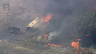 Bain Fire burns seven acres in Jurupa Valley river bottom Tuesday