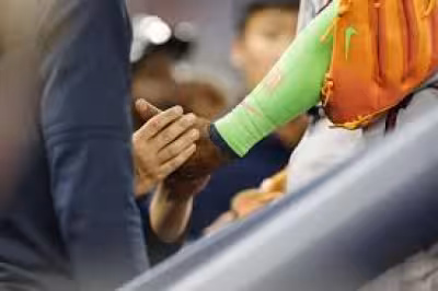 Ronald Acuna Jr leaves Braves game with thumb pain after two-run hit