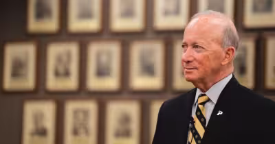 Mitch Daniels returns as Purdue interim president ahead of July 1 transition