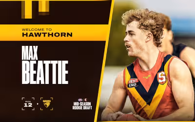 Hawthorn takes Max Beattie with Pick 12 in AFL Mid-Season Draft