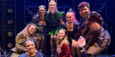 Betty Gilpin Visits Six on Broadway After Oh, Mary! Run