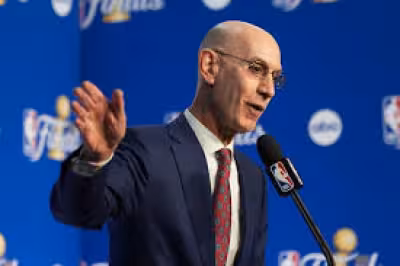 Nba Commissioner Adam Silver speaks before Game 1 as NBA eyes Europe