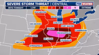 Tornado Warning issued as dangerous tornado raced near Martinsville, Indiana