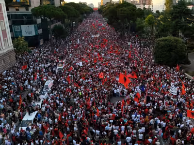 Thousands protest Jared Kushner-linked resort plan in Tirana