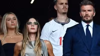 David Beckham Children watch as Jude Bellingham sends England into last four