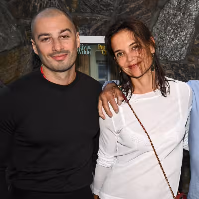 Katie Holmes is seen holding hands with Jason Bard Yarmosky at Hamptons screening