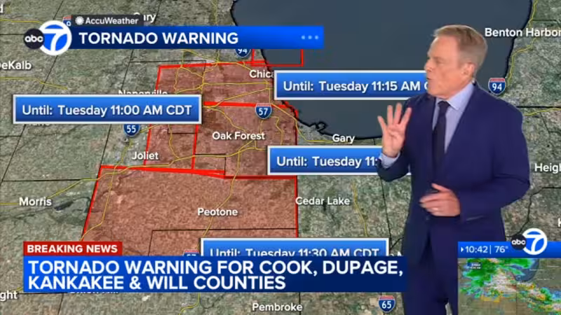 Chicago Tornado warnings spread across area as storms disrupt airports