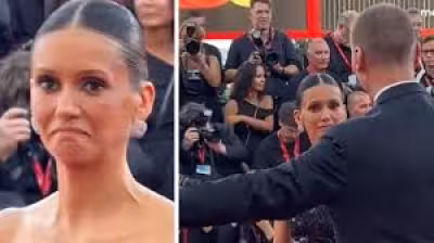 Nina Dobrev Venice Film Festival clip shows awkward red carpet exit