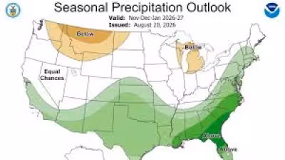 Farmers' Almanac Winter Weather Map points to wetter New England season