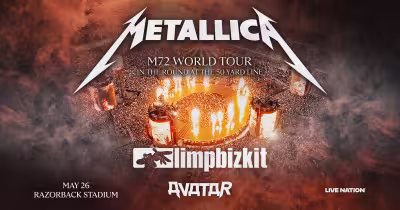 Metallica sets May 26, 2027 Razorback Stadium date in M72 World Tour expansion