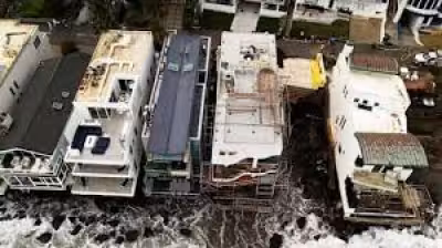 California Flooding: Hurricane Marie swell carves severe erosion in Orange county