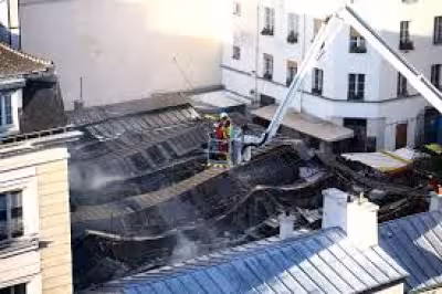The Market For Red Children destroyed by fire in Paris's oldest market
