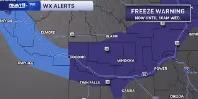 Freeze Watch remains in effect until 10 am Wednesday as cold air settles in