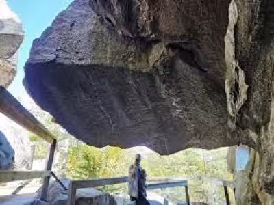 Historic Boulder Falls In New Hampshire at Polar Caves Park
