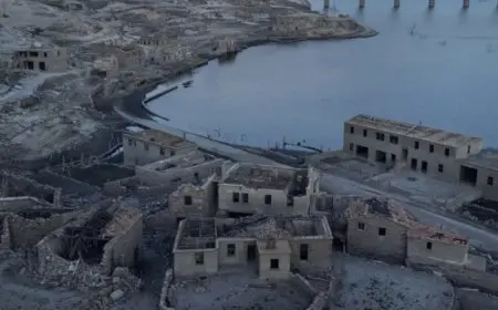 ظهور قرية اختفت تحت الماء 30 عاماً