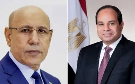الرئيس السيسي يهنئ نظيره الموريتاني بمناسبة إعادة انتخابه رئيسًا للبلاد