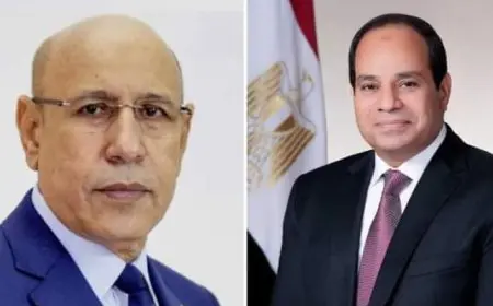 الرئيس السيسي يجري اتصالاً هاتفياً بنظيره الموريتاني لتهنئته بإعادة انتخابه رئيساً