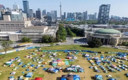 متظاهرون مؤيدون للفلسطينيين يخلون ملعب جامعة كولومبيا البريطانية بكندا