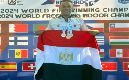 لاعب القوات المسلحة محمد طارق يحقق إنجازًا رياضيًا في بطولة العالم للسباحة بالزعانف بصربيا