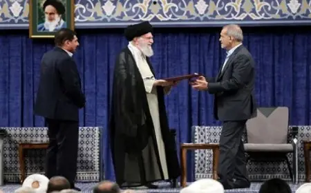 مراسم تنصيب بزشكيان رئيسا جديدا لإيران