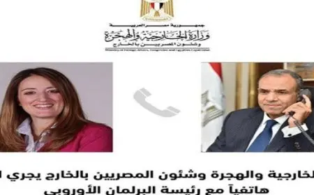 وزير الخارجية والهجرة يجرى اتصالاً هاتفياً مع رئيسة البرلمان الأوروبي
