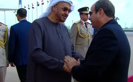 الرئيس السيسي يودع الشيخ محمد بن زايد في ختام زيارته لمصر