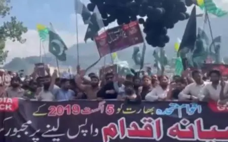 المئات في كشمير يتظاهرون ضد الهند مطالبين باستعادة المنطقة المتنازع عليها مع باكستان