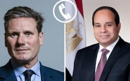 الرئيس السيسي يعرب لرئيس وزراء المملكة المتحدة عن تطلع مصر للعمل المشترك بين الدولتين لتعزيز التعاون