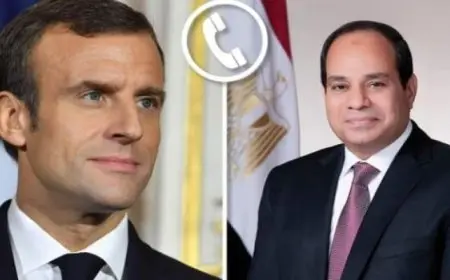 الرئيس السيسي يستعرض مع نظيره الفرنسي الاتصالات المصرية المكثفة مع كافة الأطراف لوقف التصعيد في المنطقة ‎