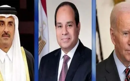 قادة مصر والولايات المتحدة وقطر يؤكدون في بيان مشترك ضرورة وقف إطلاق النار في غزة