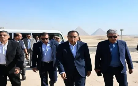 رئيس الوزراء يتفقد أعمال تطوير مدخل المنطقة الأثرية بهضبة الأهرام