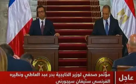في مؤتمر صحفي مع نظيره الفرنسي .. وزير الخارجية : فرنسا تضطلع بدور هام وكبير لتحقيق الاستقرار في المنطقة