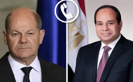 الرئيس السيسى يتلقى اتصالا هاتفيا من المستشار الألمانى شولتز