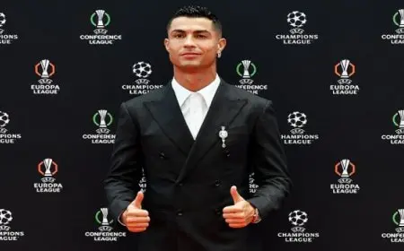تكريم كريستيانو رونالدو خلال حفل قرعة دوري أبطال أوروبا