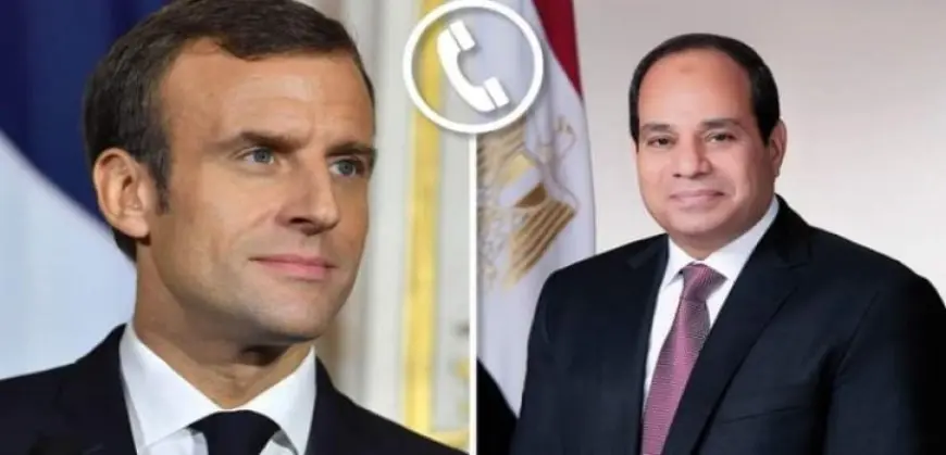 الرئيس السيسي يستعرض مع نظيره الفرنسي الاتصالات المصرية المكثفة مع كافة الأطراف لوقف التصعيد في المنطقة 