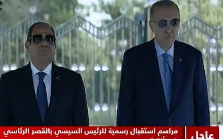 مراسم استقبال رسمية للرئيس السيسي بالقصر الرئاسي بأنقرة