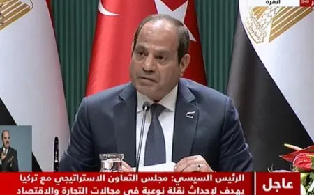 السيسي: مصر وتركيا تطالبان بالوقف الفوري لإطلاق النار بغزة وترفضان التصعيد الإسرائيلي بالضفة الغربية