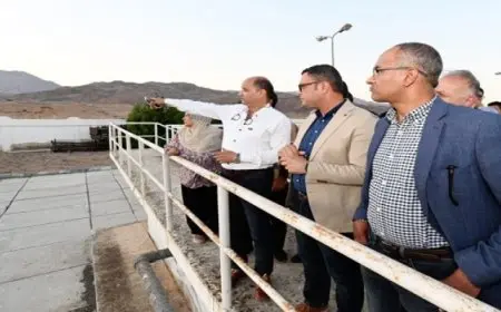 بال .. وزير الإسكان يتفقد محطة معالجة الصرف الصحى بمدينة “دهب”بمحافظة جنوب سيناء