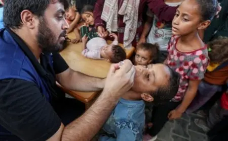 اليونيسف تبدأ غدا المرحلة الثالثة للتطعيم ضد شلل الأطفال شمال غزة