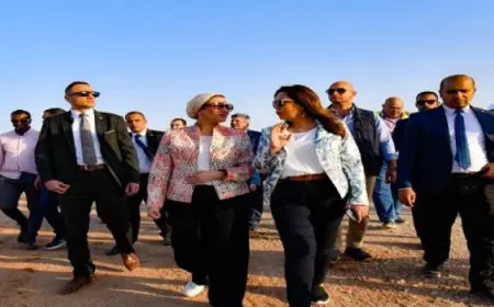 وزيرتا البيئة والتنمية المحلية تتفقدان مراحل إنشاء البنية التحتية لمدينة المخلفات بالعاشر من رمضان