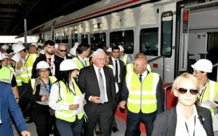 بال .. الرئيس الألماني يزور محطة العاصمة بمشروع الخط الأول من شبكة القطار الكهربائي السريع