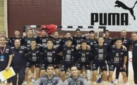 منتخب ناشئى اليد 2006 فى مواجهة غينيا بضربة بداية بطولة أفريقيا