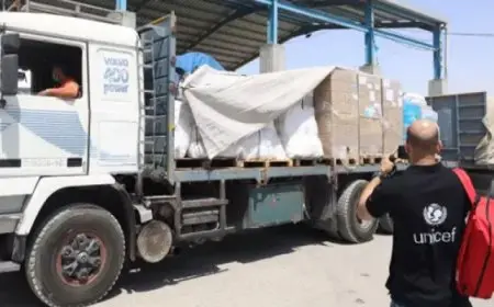 اليونيسيف: ارتفاع عدد النازحين بقطاع غزة إلى 1.9 مليون وانخفاض عدد شاحنات المساعدات