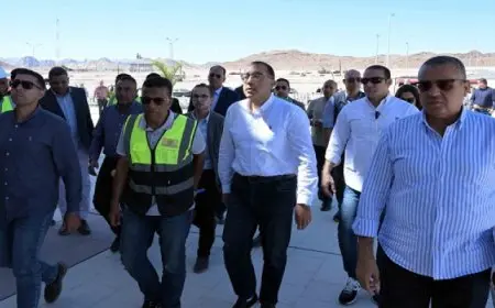 رئيس الوزراء يتفقد أعمال تطوير مطار سانت كاترين الدولي