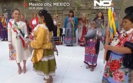 أول رئيسة في تاريخ المكسيك تُشارك في حفل للسكان الأصليين