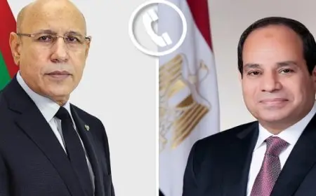 خلال اتصال هاتفي مع نظيره الموريتاني.. الرئيس السيسي يؤكد دعم مصر لرئاسة موريتانيا الحالية للاتحاد الأفريقي