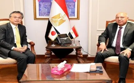 كامل الوزيريستقبل سفير اليابان بالقاهرة ووفد شركة يازاكي للأنظمة الكهربائية